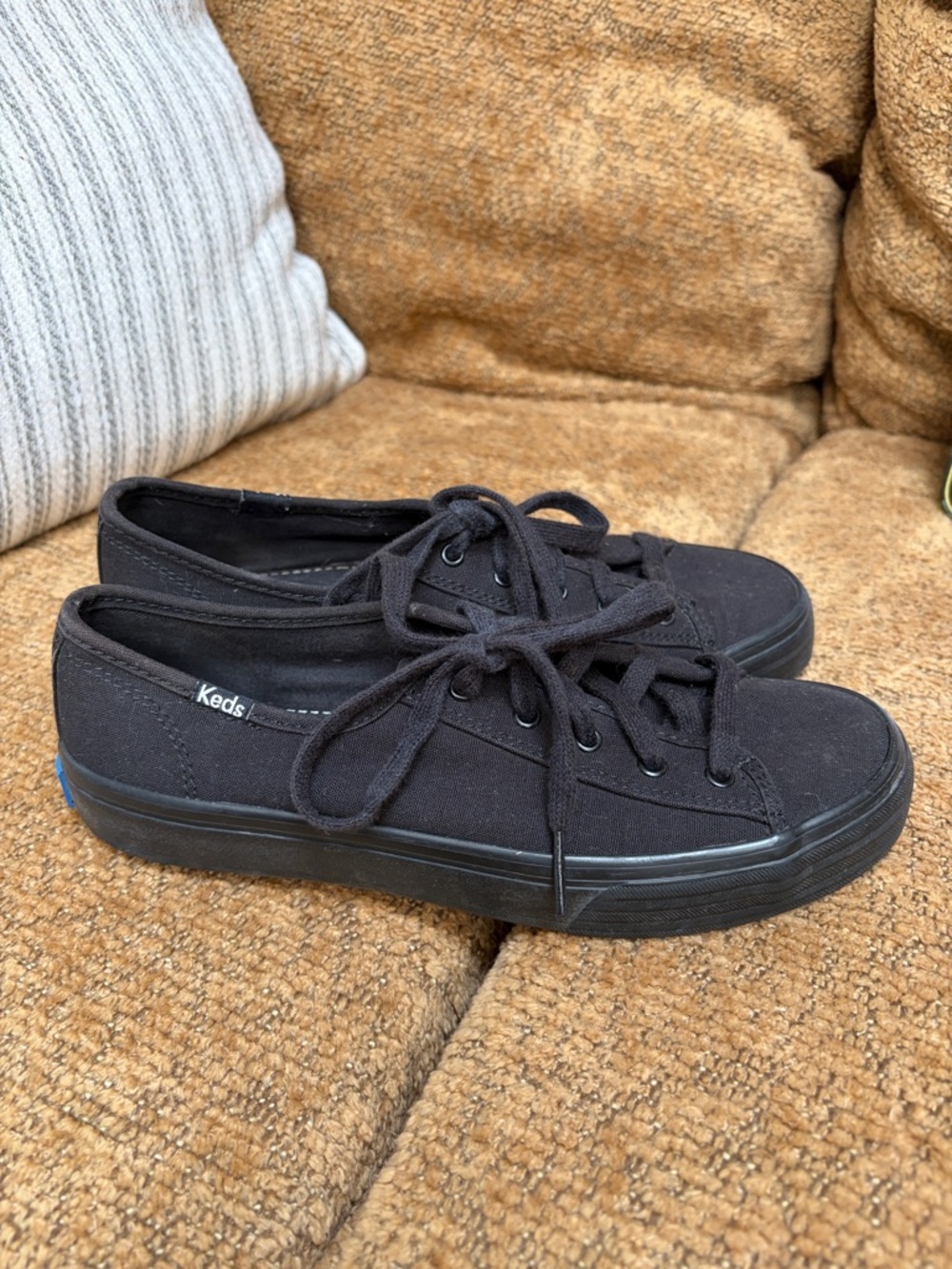 Keds Black Low-Top Canvas Lace-Up Sneakers